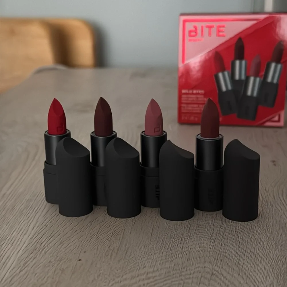 New Bite Beauty Bold Bites Mini Power Move Soft Matte Lipstick Set in Tin